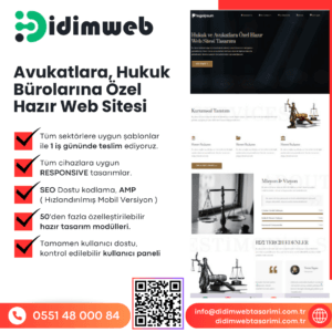 Avukatlara Hukuk Bürolarına Özel Hazır Web Sitesi Tasarımı