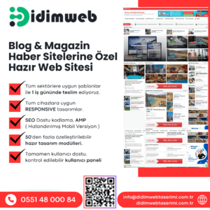 Blog Magazin Haber Sitelerine Özel Hazır Web Sitesi