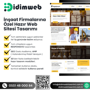 İnşaat Firmalarına Özel Hazır Web Sitesi