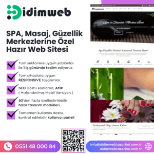 Spa Masaj ve Güzellik Merkezlerine Özel Hazır Web Sitesi