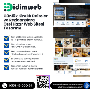 Günlük Kiralık Daire ve Rezidanslara Özel Hazır Web Sitesi