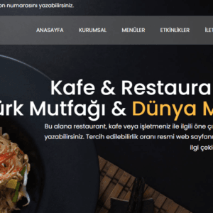 Kafe ve Restoranlara Özel Hazır Web Sitesi