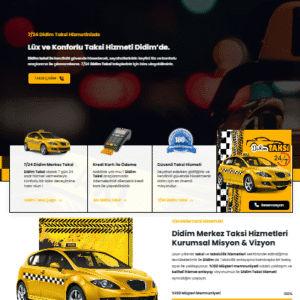 Taksi Hazır Web Sitesi Taksilere ve Taksi Duraklarına Özel